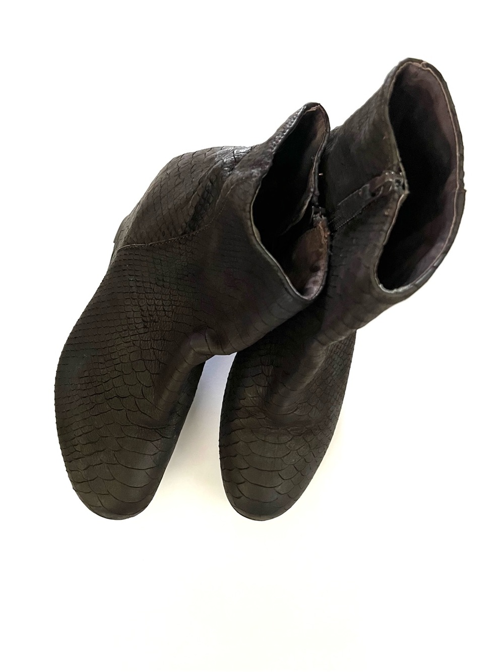 Cordani Dark Brown Textured Leather Ankle Boots
